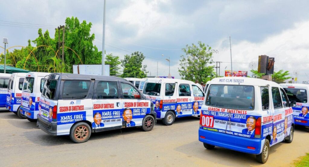 Calabar Residents Laud Governor Otu’s Free Christmas Bus Service