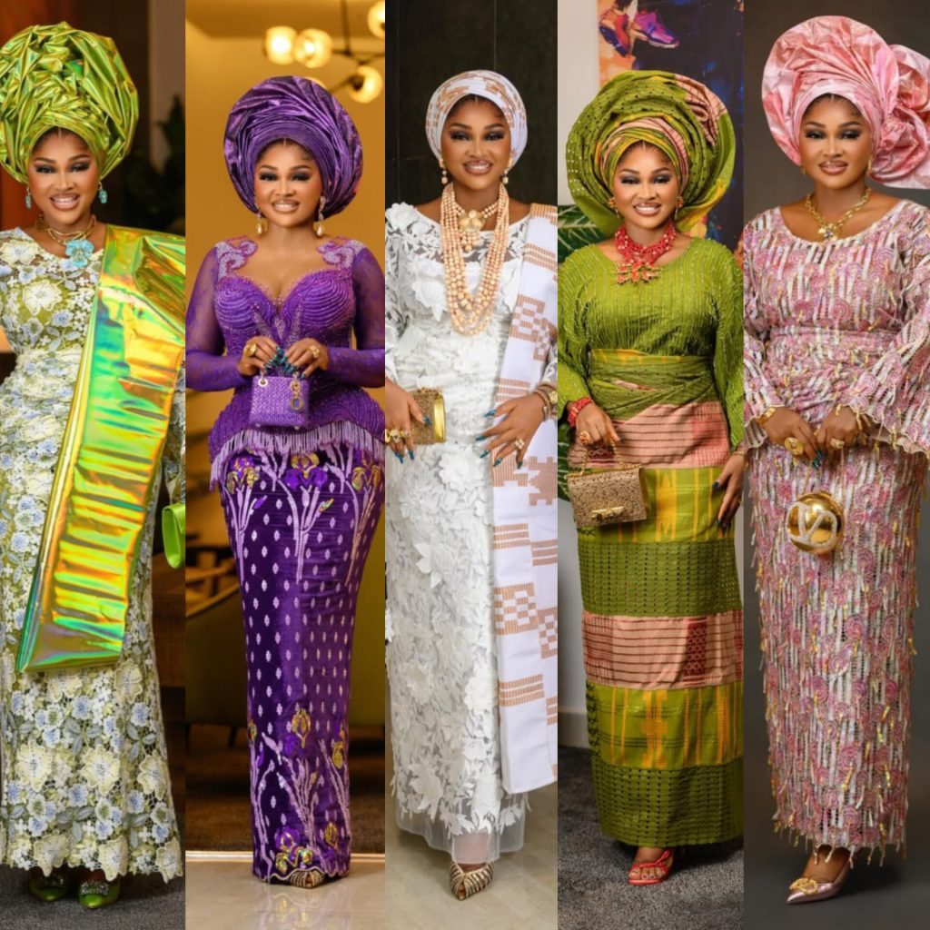 5 Outfits Mercy Aigbe Slayed at Her Mother’s Burial