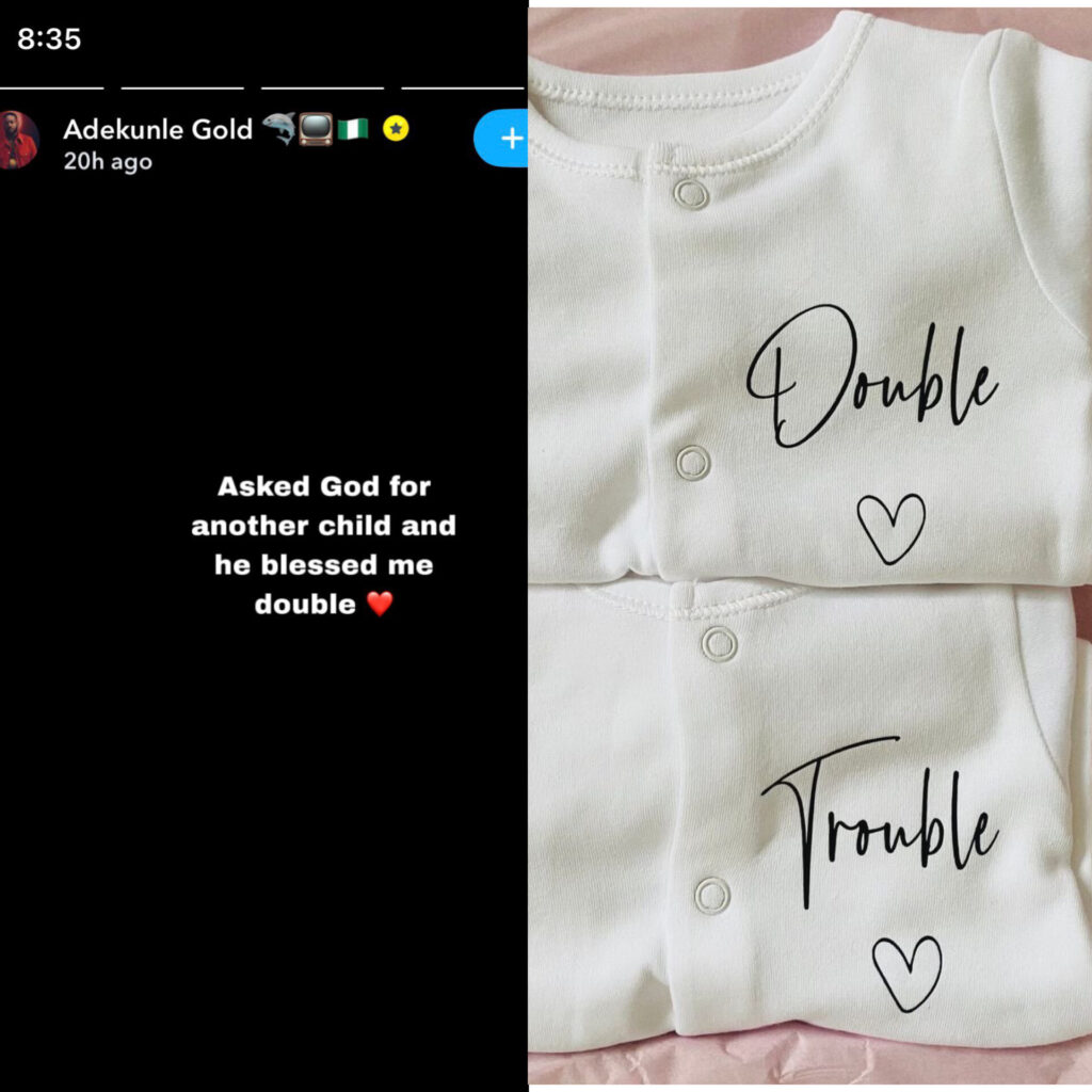 Adekunle Gold Celebrates Double Joy With Arrival of Twin Babies