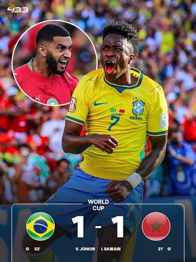 Morocco vs Brazil draws 1-1